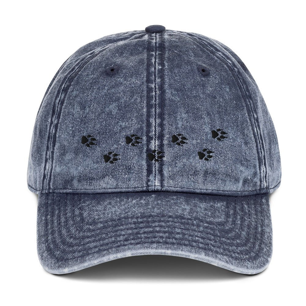 Wolf Tracks Vintage Cotton Twill Cap | Perfect gift for the Outdoors, Camping, Hiking & Wildlife Enthusiast! | Multiple Hat Colors Available