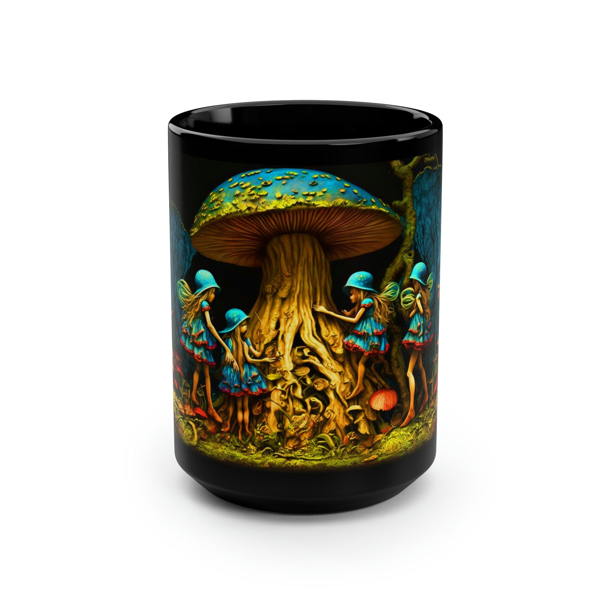 Woodland Fairies Magic Mushroom 15 oz Coffee Mug perfect for the mushrooming fan or as a birthday gift for nature lovers