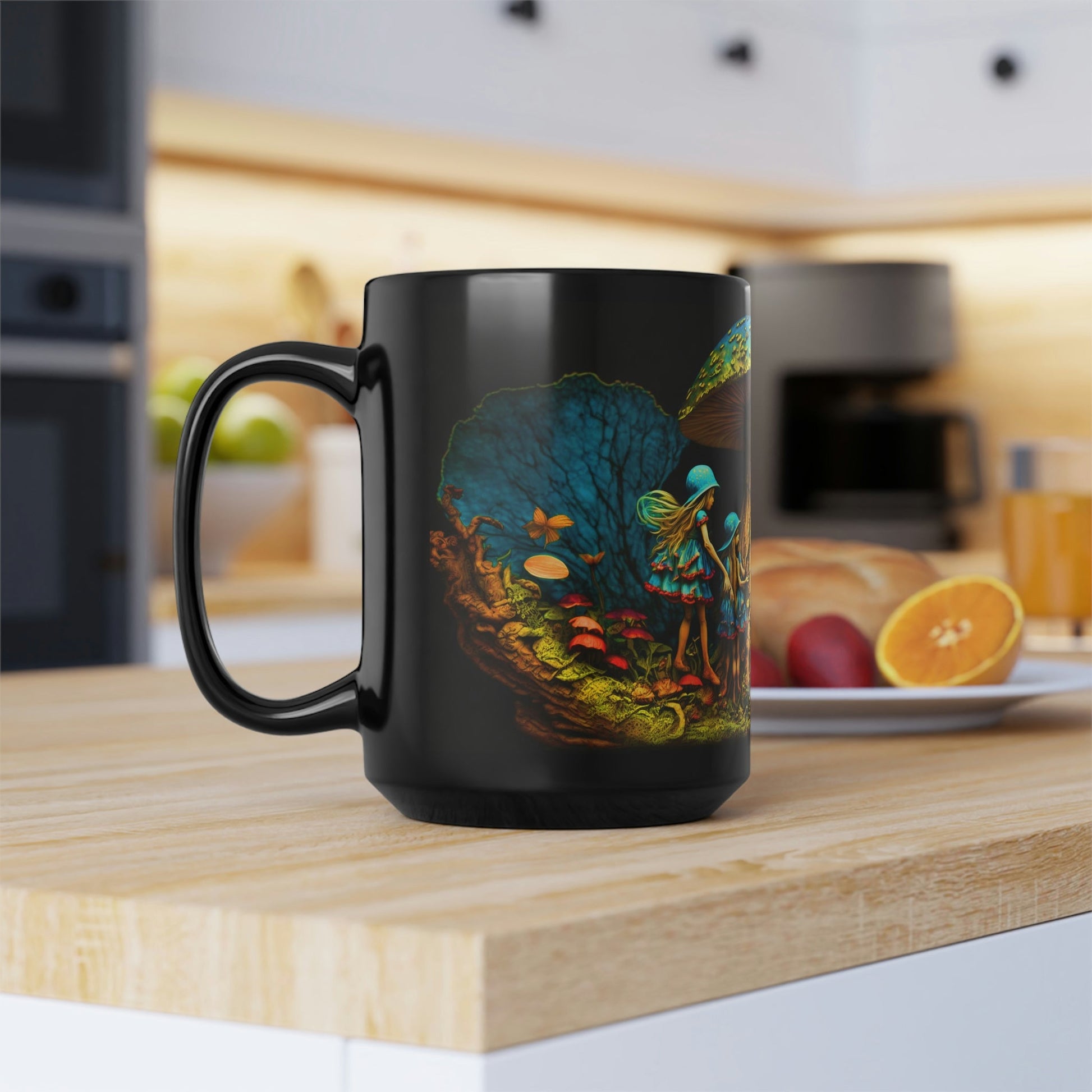 Woodland Fairies Magic Mushroom 15 oz Coffee Mug perfect for the mushrooming fan or as a birthday gift for nature lovers