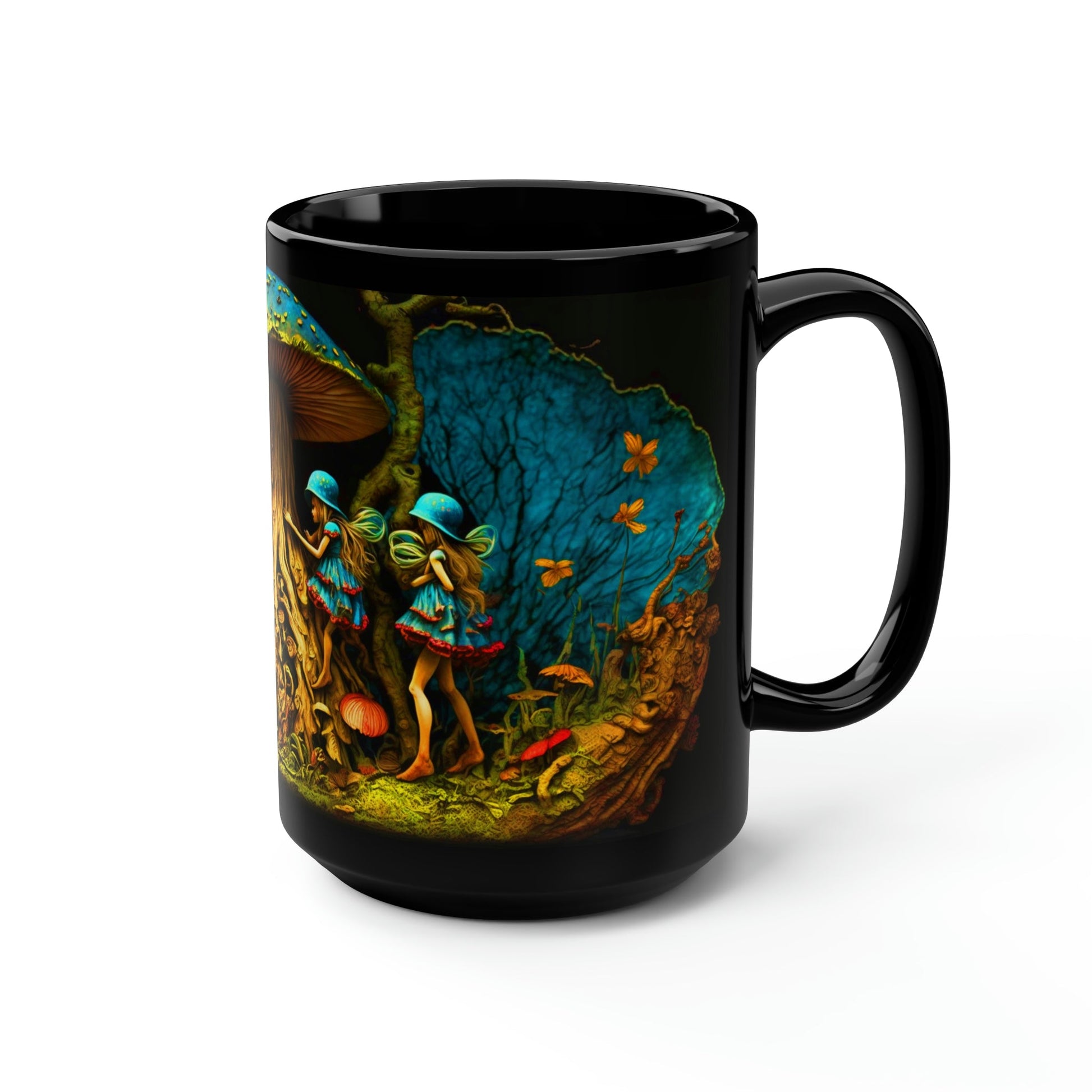 Woodland Fairies Magic Mushroom 15 oz Coffee Mug perfect for the mushrooming fan or as a birthday gift for nature lovers