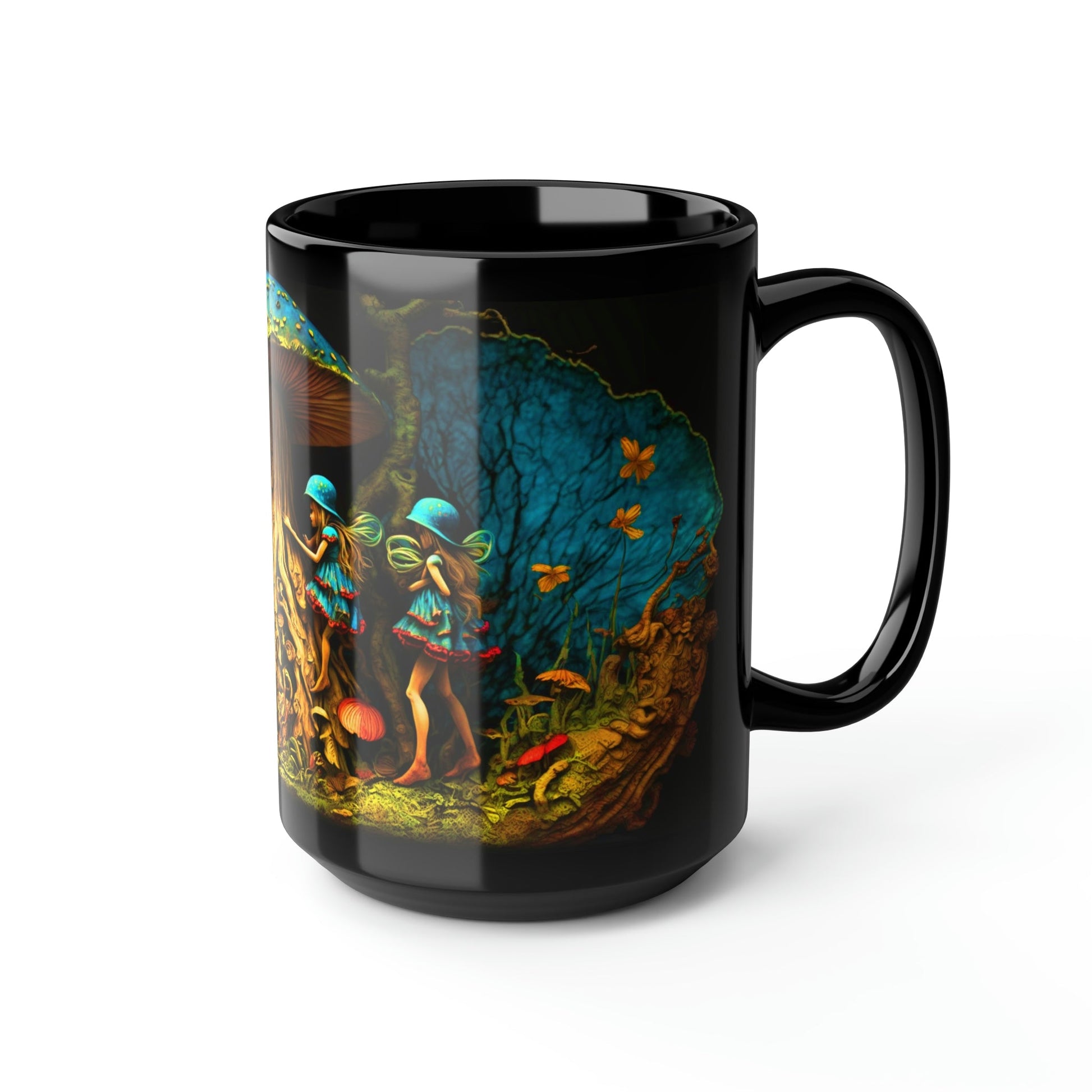 Woodland Fairies Magic Mushroom 15 oz Coffee Mug perfect for the mushrooming fan or as a birthday gift for nature lovers