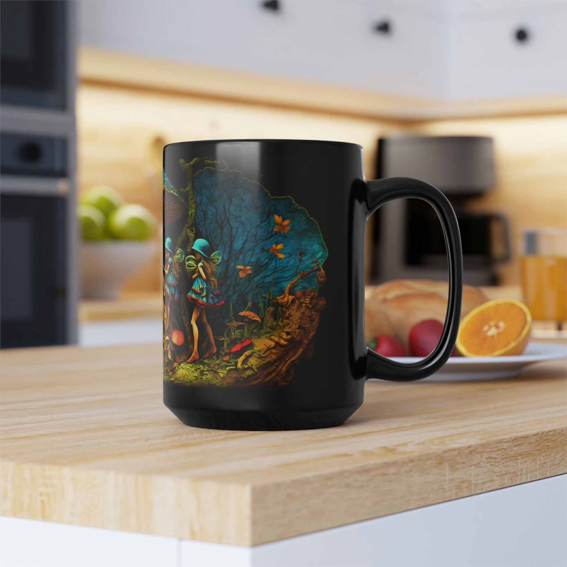 Woodland Fairies Magic Mushroom 15 oz Coffee Mug perfect for the mushrooming fan or as a birthday gift for nature lovers