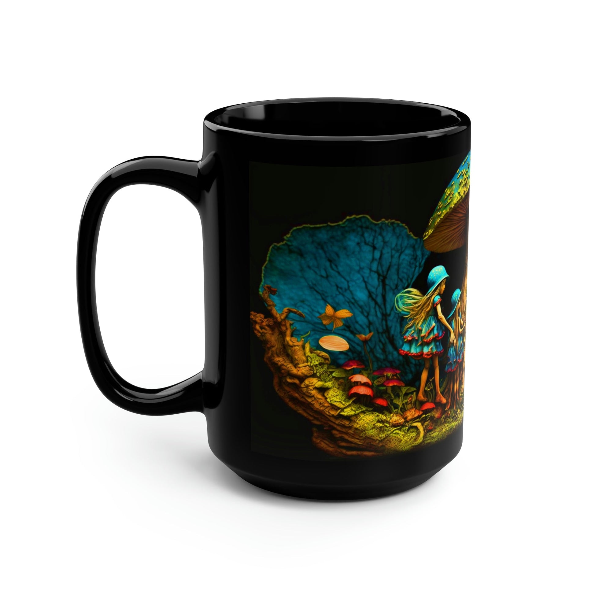 Woodland Fairies Magic Mushroom 15 oz Coffee Mug perfect for the mushrooming fan or as a birthday gift for nature lovers