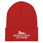 World's Best Cat Mom Cuffed Beanie | Perfect gift for the cat lover in your family!| Multiple Hat Colors Available