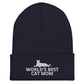 World's Best Cat Mom Cuffed Beanie | Perfect gift for the cat lover in your family!| Multiple Hat Colors Available